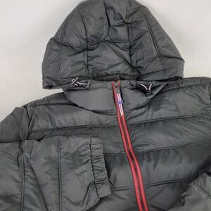 London Fog Men's M Puffer Jacket Coat Black Hooded Water Wind Resistant NEW